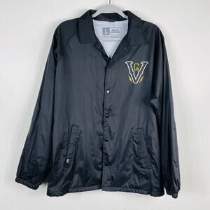 Violent Gentlemen Size Large Snap Button Lightweight Jacket Black Nylon Pockets